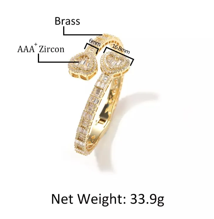 Womens Diamond Bracelet | Diamond Heart Bracelet | Diamond Bangle