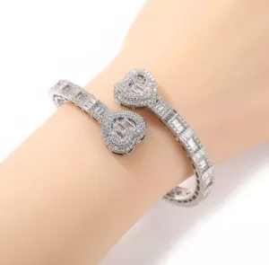 Womens Diamond Bracelet | Diamond Heart Bracelet | Diamond Bangle