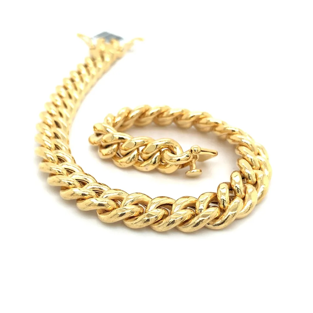 Yellow Gold Cuban Chain Bracelet