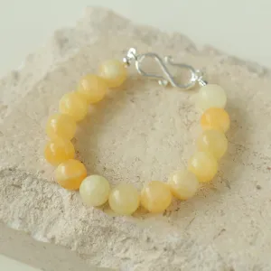 Yellow Jade Beaded Figure 8 Buckle Bracelet
