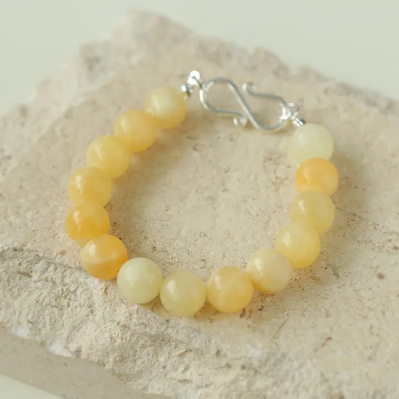 Yellow Jade Beaded Figure 8 Buckle Bracelet