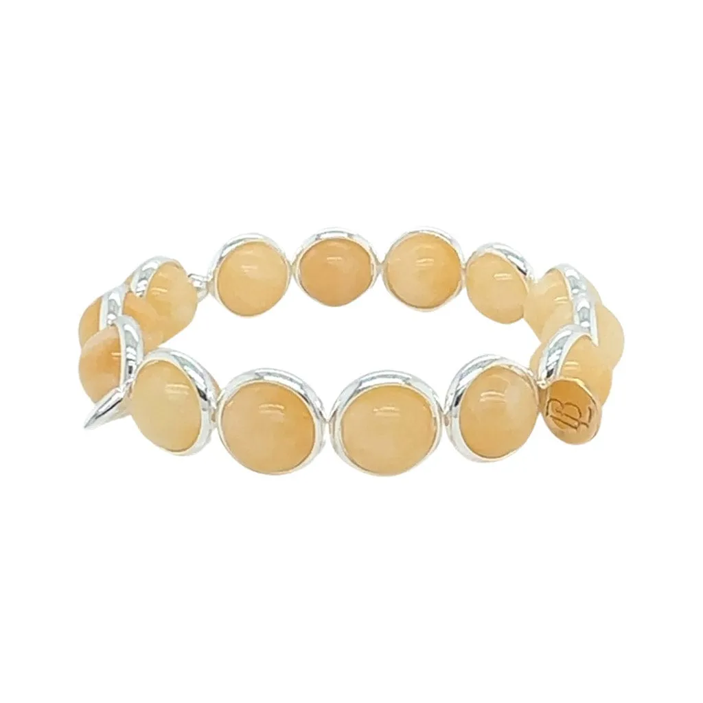 Yellow Jade Gemstone Bead Bracelet 10 mm
