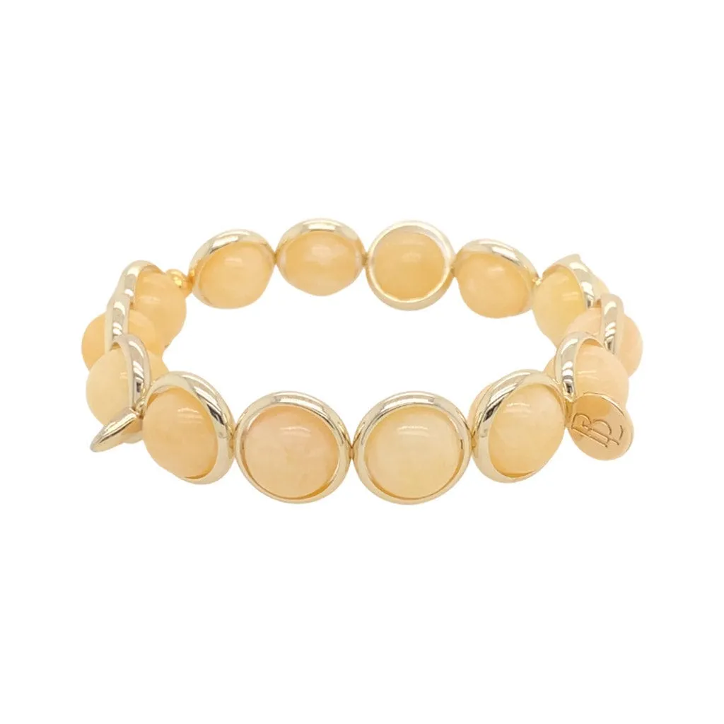 Yellow Jade Gemstone Bead Bracelet 10 mm
