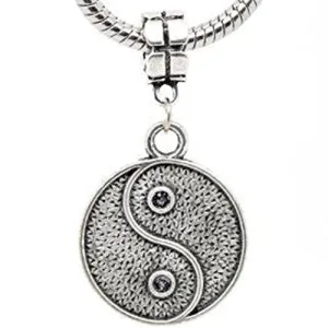 Yin Yang European Bead Compatible for Most European Snake Chain Bracelet
