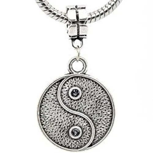 Yin Yang European Bead Compatible for Most European Snake Chain Bracelet