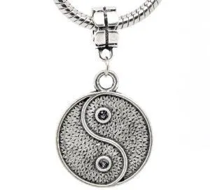 Yin Yang European Bead Compatible for Most European Snake Chain Bracelet