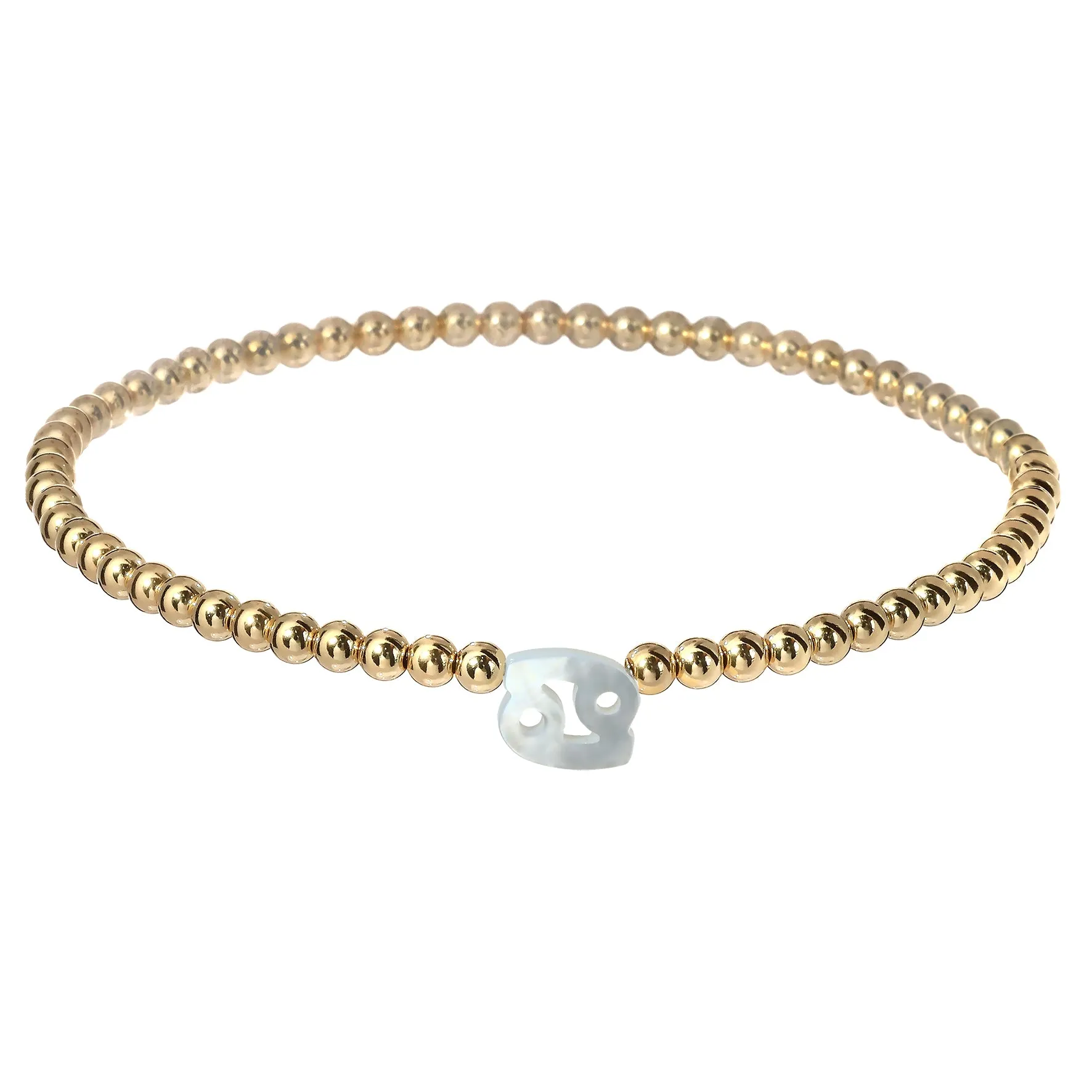 ZODIAC SIGN | Opal Charm and 14K Gold Filled Beads Bracelet