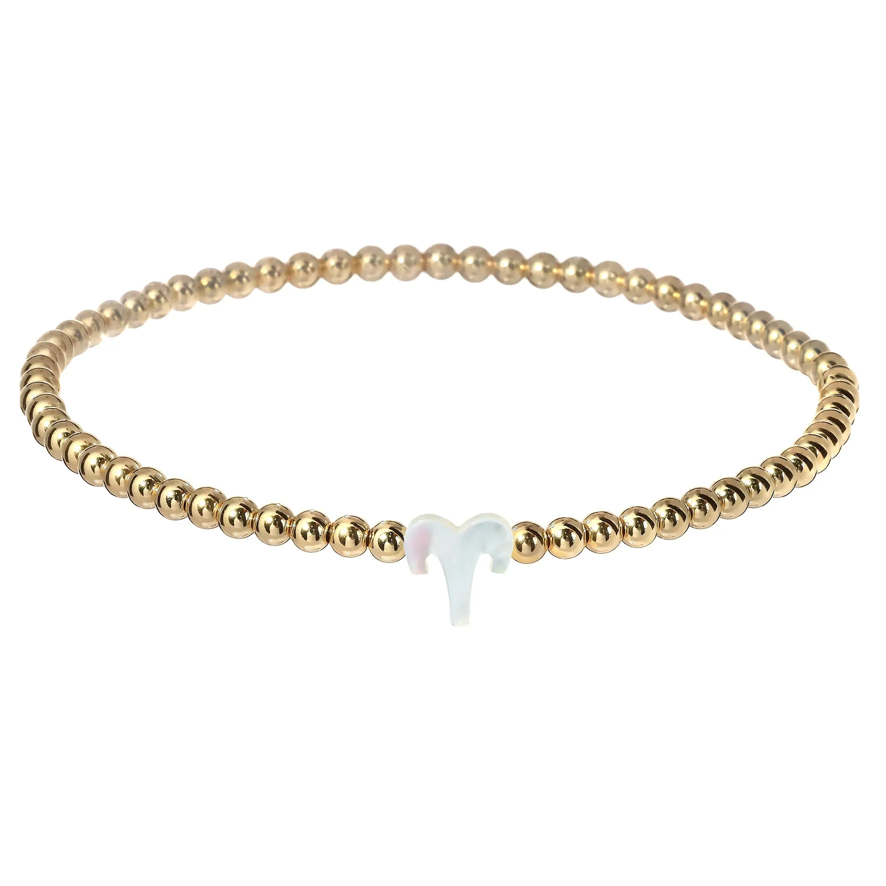ZODIAC SIGN | Opal Charm and 14K Gold Filled Beads Bracelet