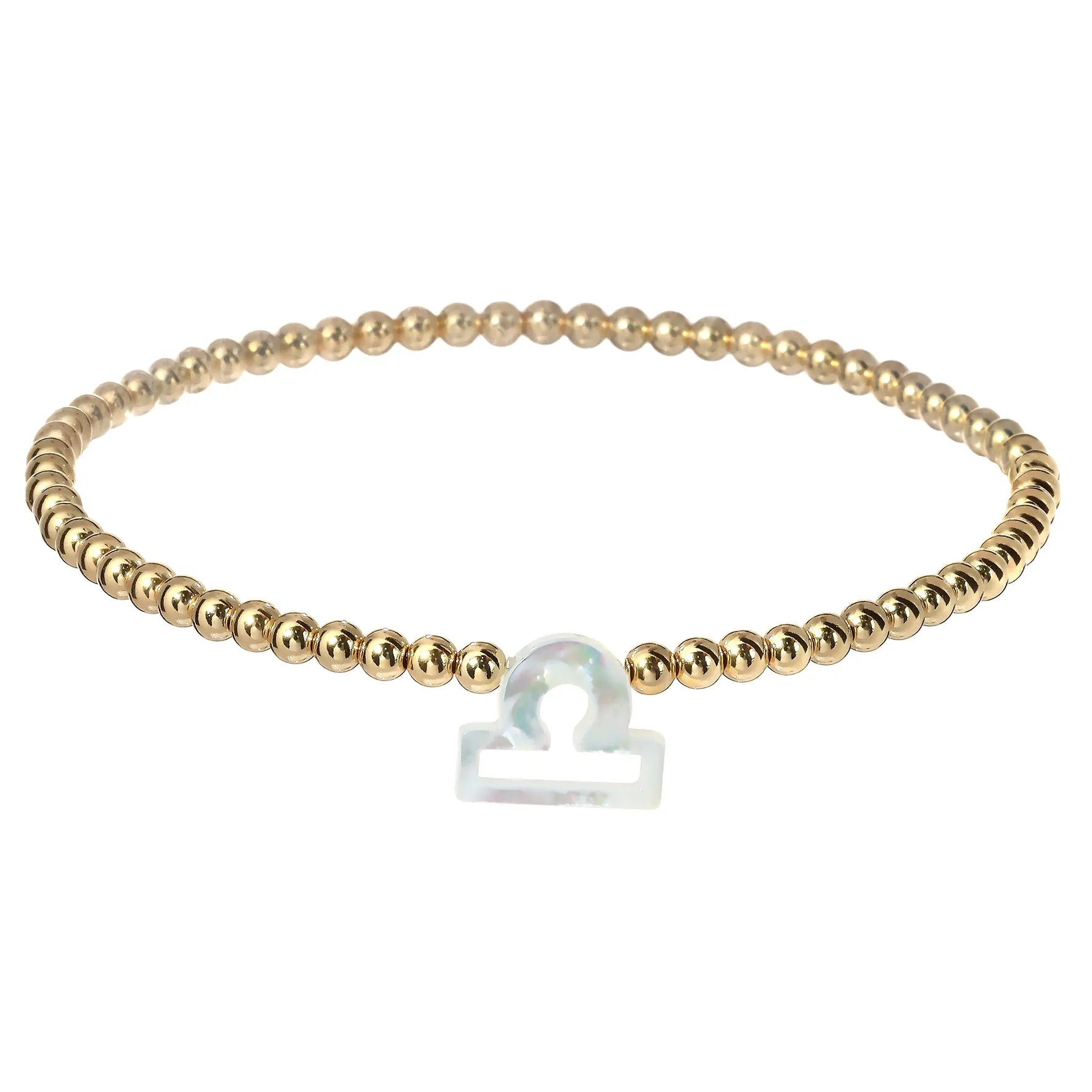 ZODIAC SIGN | Opal Charm and 14K Gold Filled Beads Bracelet