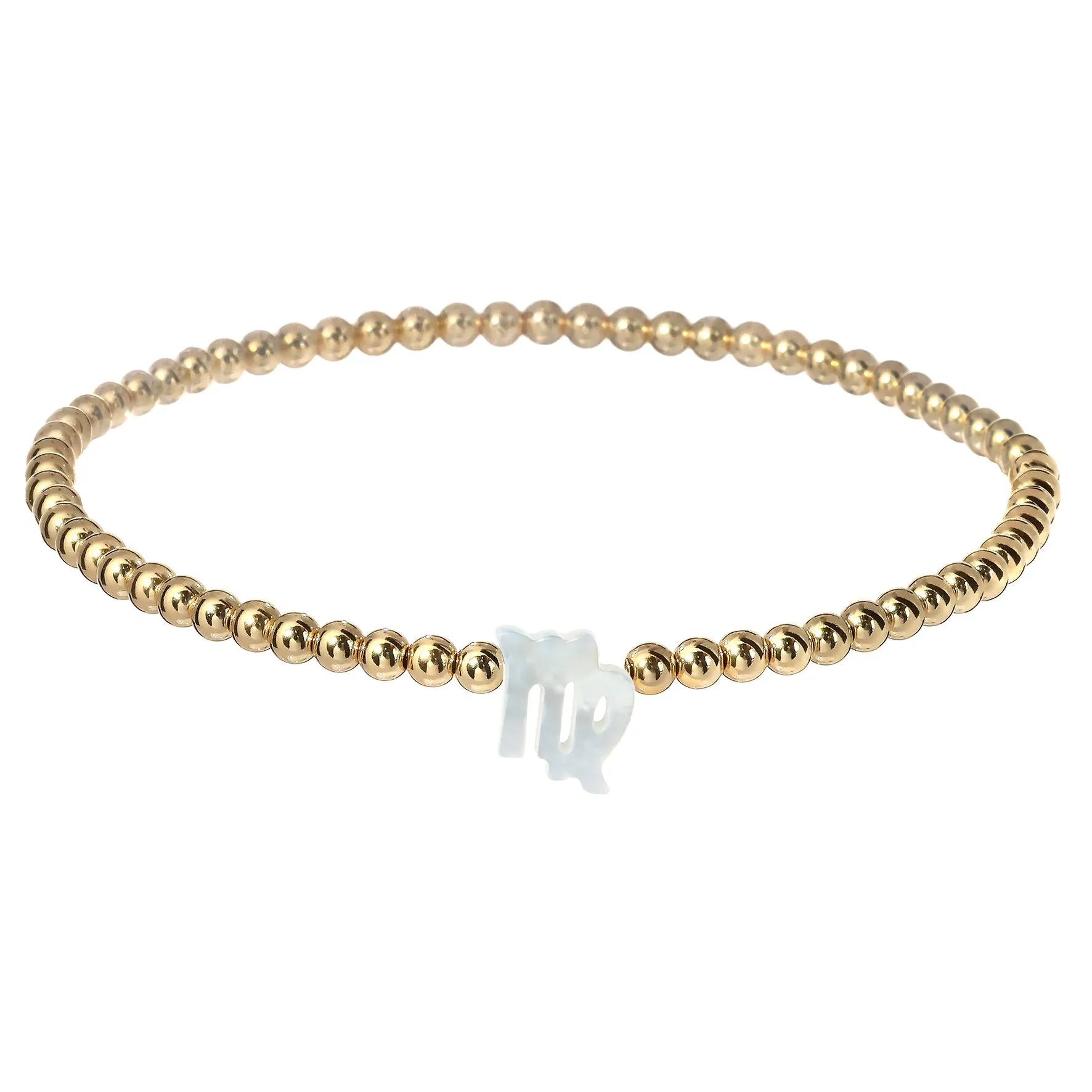 ZODIAC SIGN | Opal Charm and 14K Gold Filled Beads Bracelet
