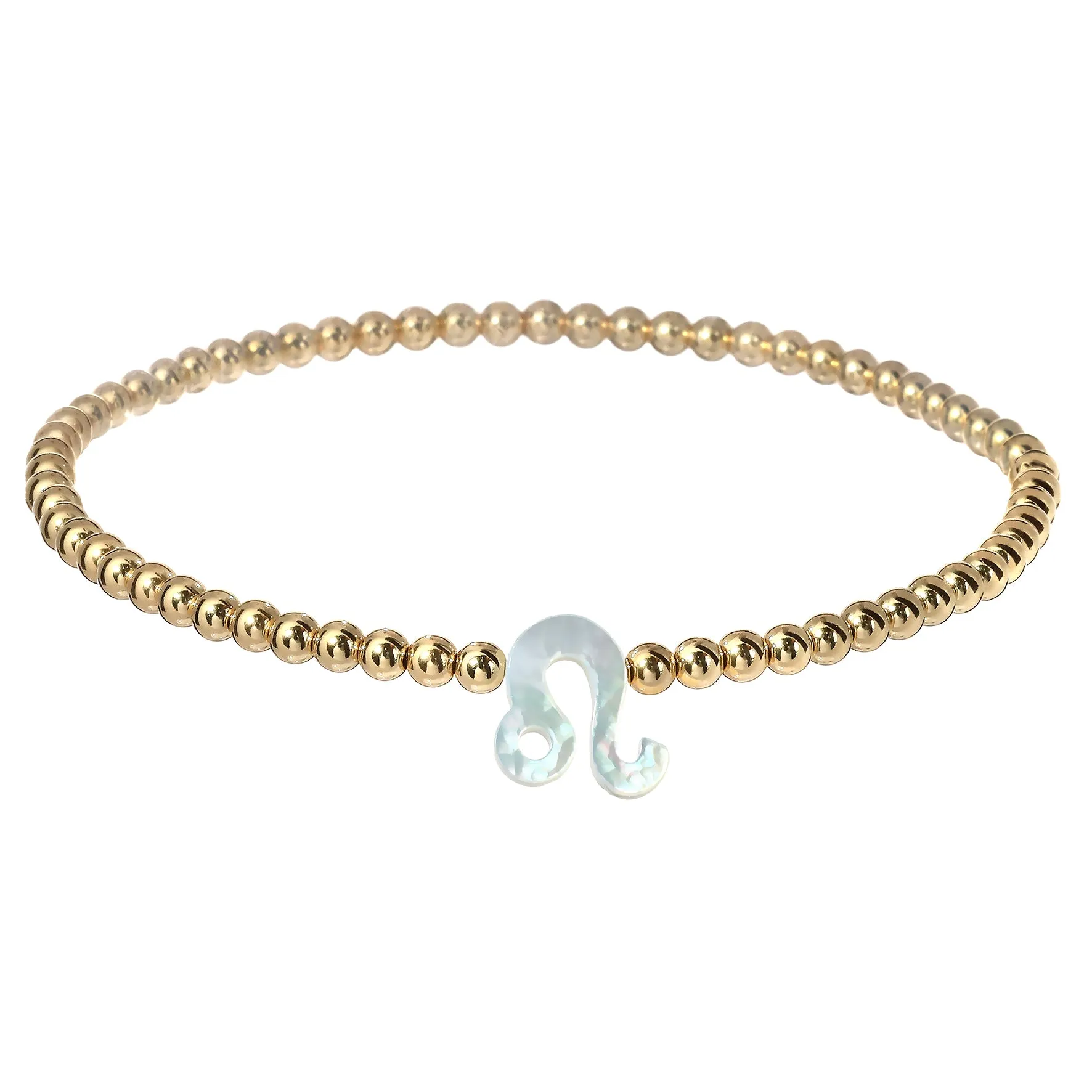 ZODIAC SIGN | Opal Charm and 14K Gold Filled Beads Bracelet