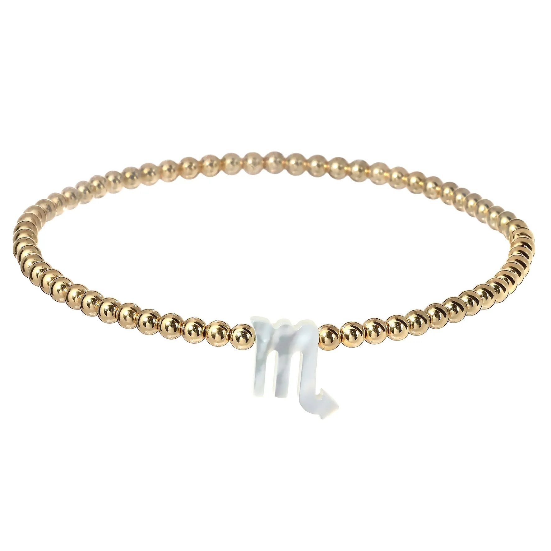 ZODIAC SIGN | Opal Charm and 14K Gold Filled Beads Bracelet