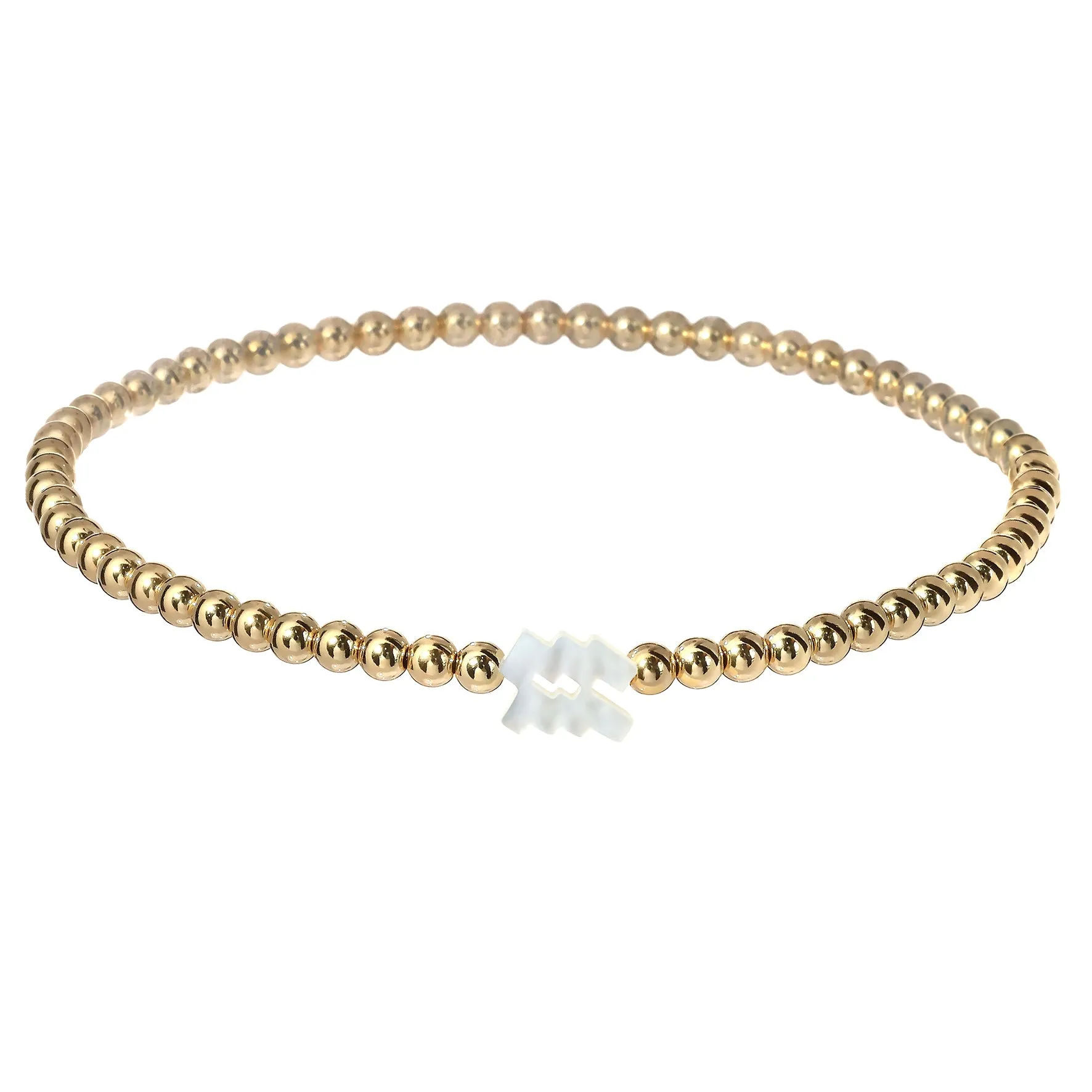 ZODIAC SIGN | Opal Charm and 14K Gold Filled Beads Bracelet