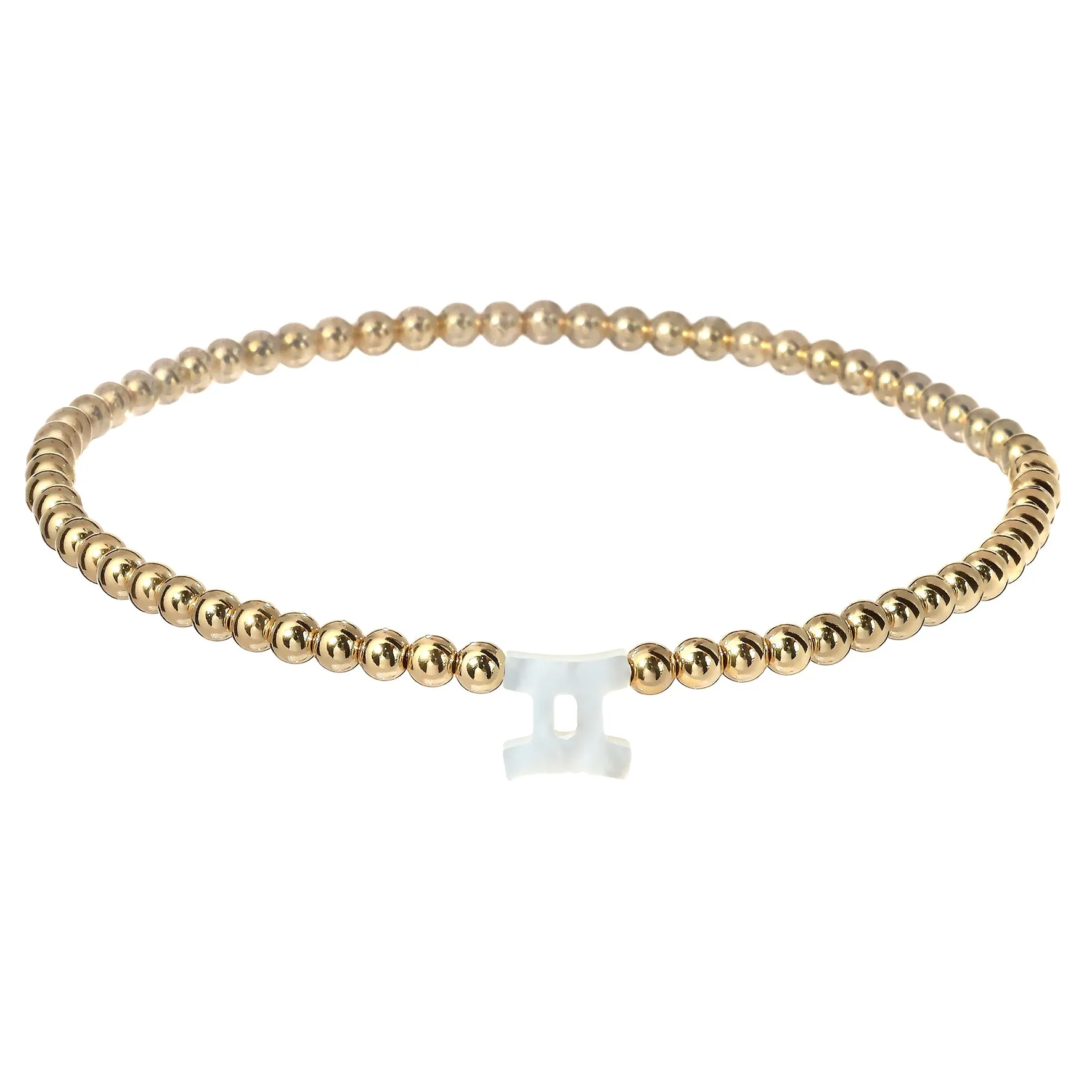 ZODIAC SIGN | Opal Charm and 14K Gold Filled Beads Bracelet