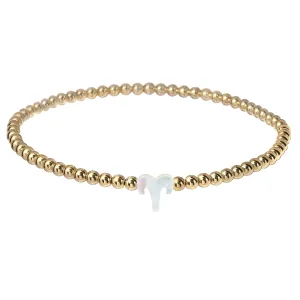 ZODIAC SIGN | Opal Charm and 14K Gold Filled Beads Bracelet