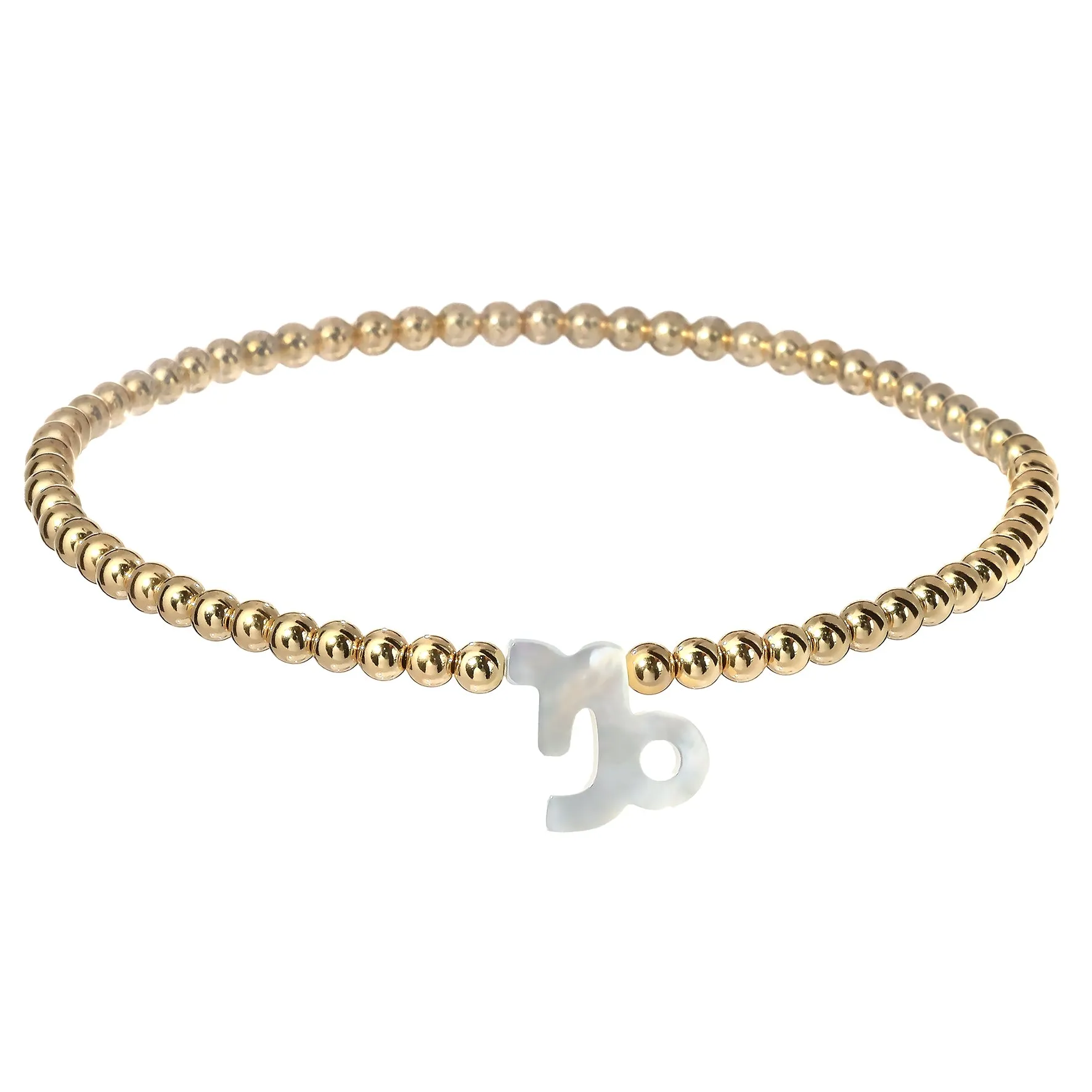 ZODIAC SIGN | Opal Charm and 14K Gold Filled Beads Bracelet
