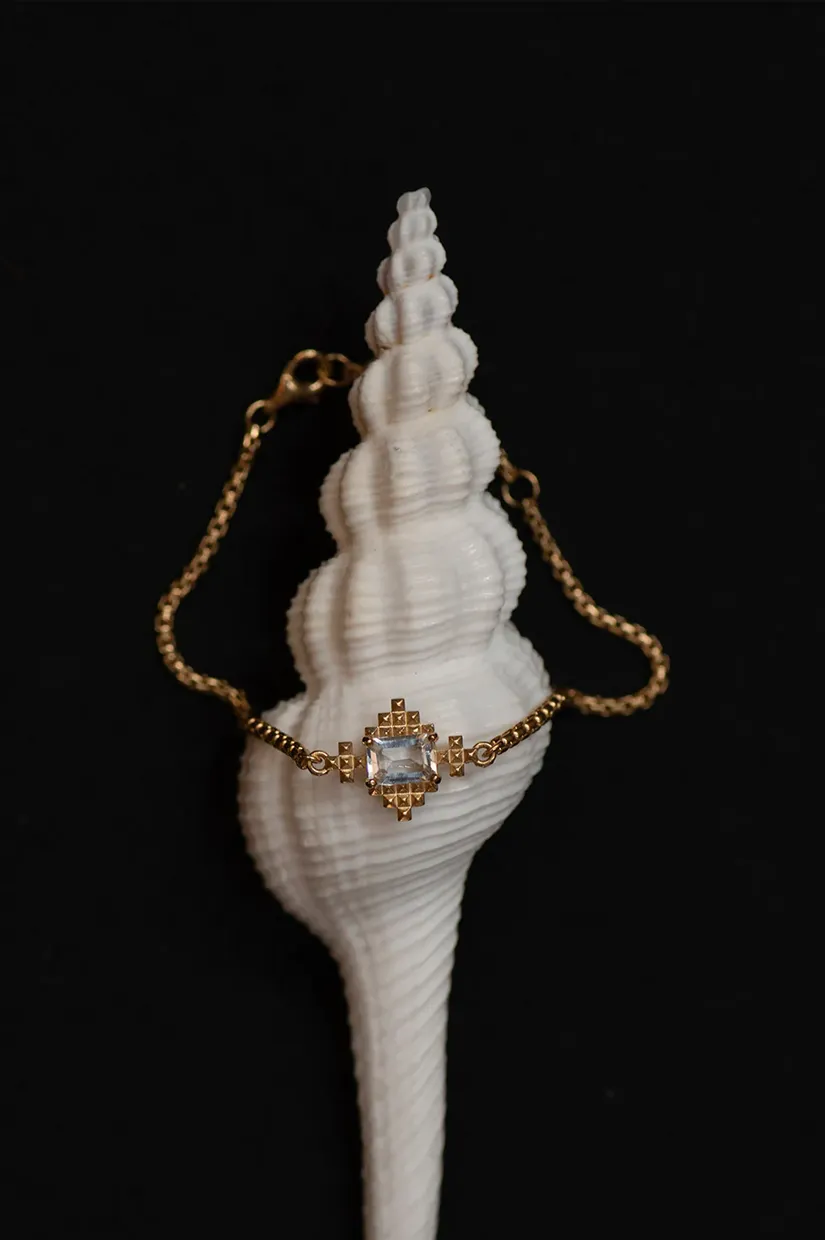 Zoe & Morgan Reya Bracelet - 22k Gold Plate/White Topaz