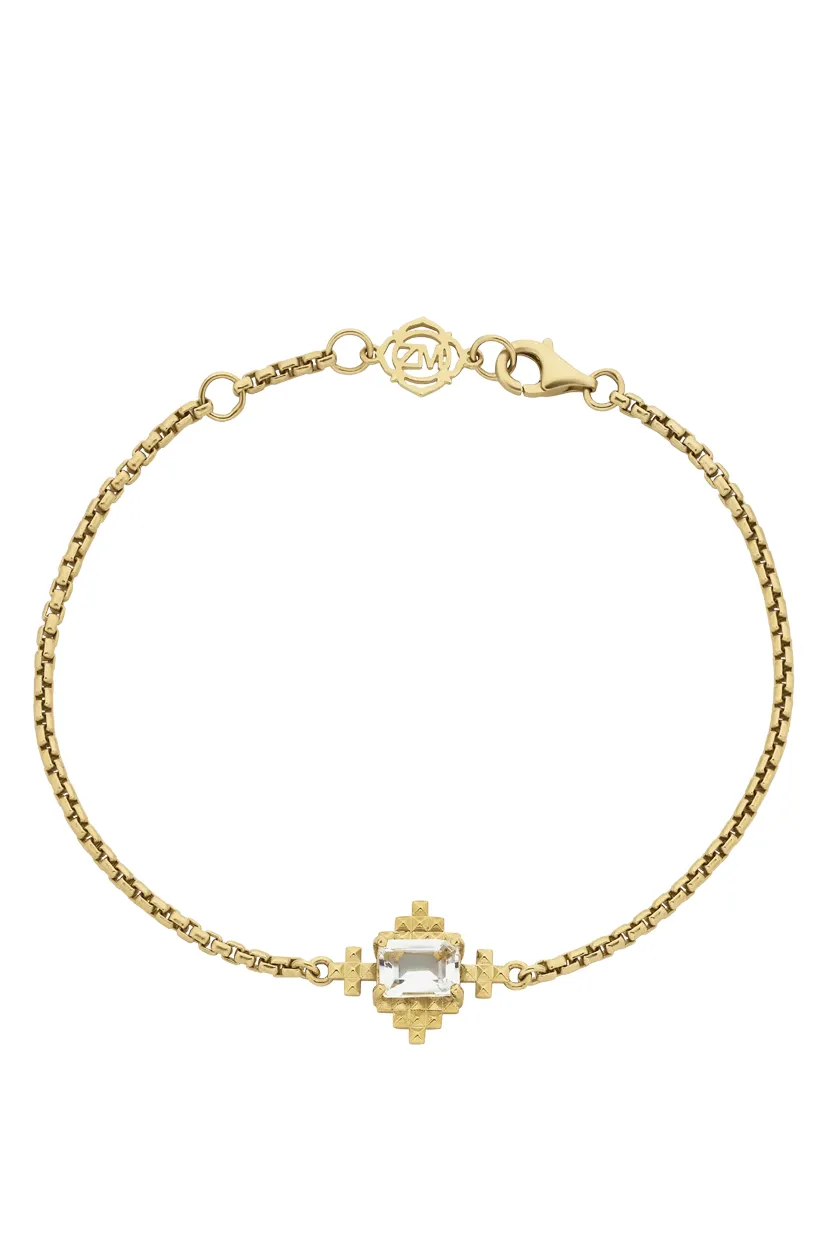 Zoe & Morgan Reya Bracelet - 22k Gold Plate/White Topaz